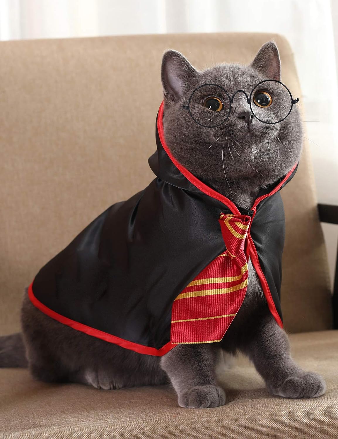 Cat Wizard Cape with Tie, detail view