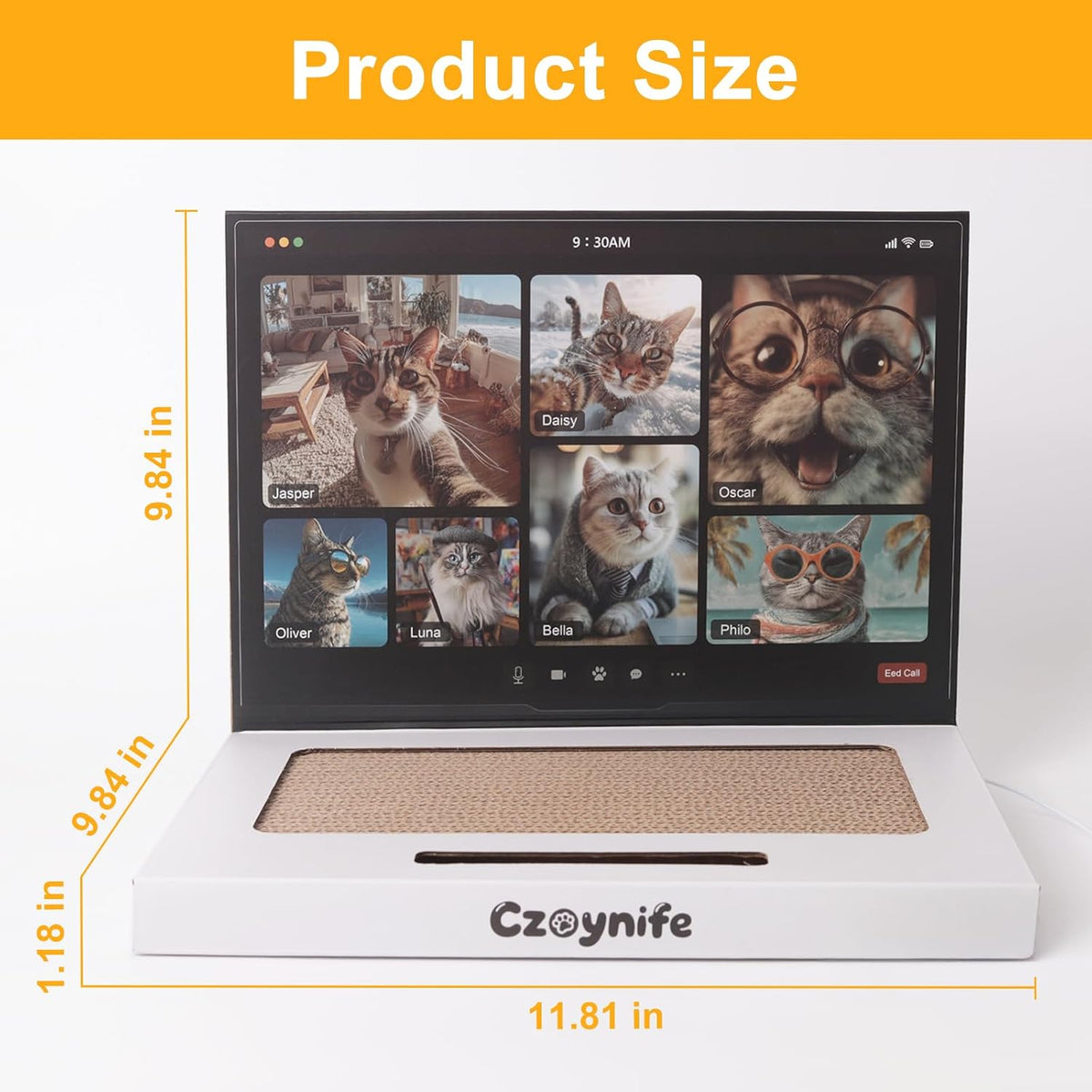 Cat Laptop Scratcher - Cardboard Interactive Toy for Indoor Cats