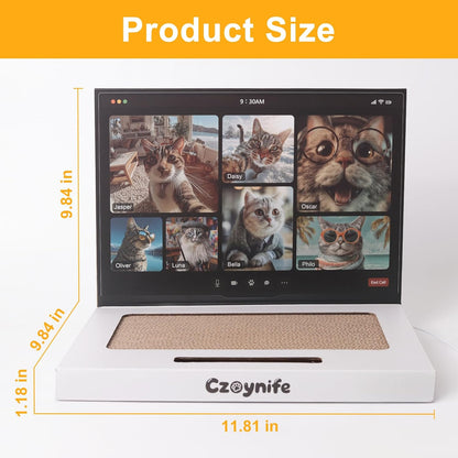Cat Laptop Scratcher - Cardboard Interactive Toy for Indoor Cats