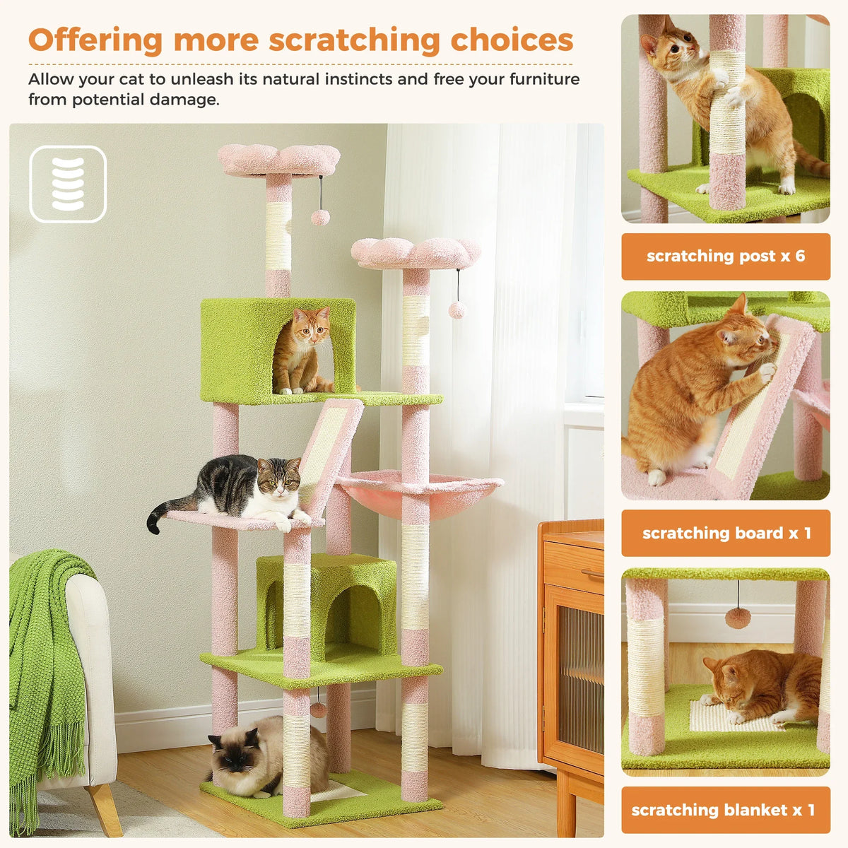 Large Multi-Level Cat Tree Tower for Indoor Cats