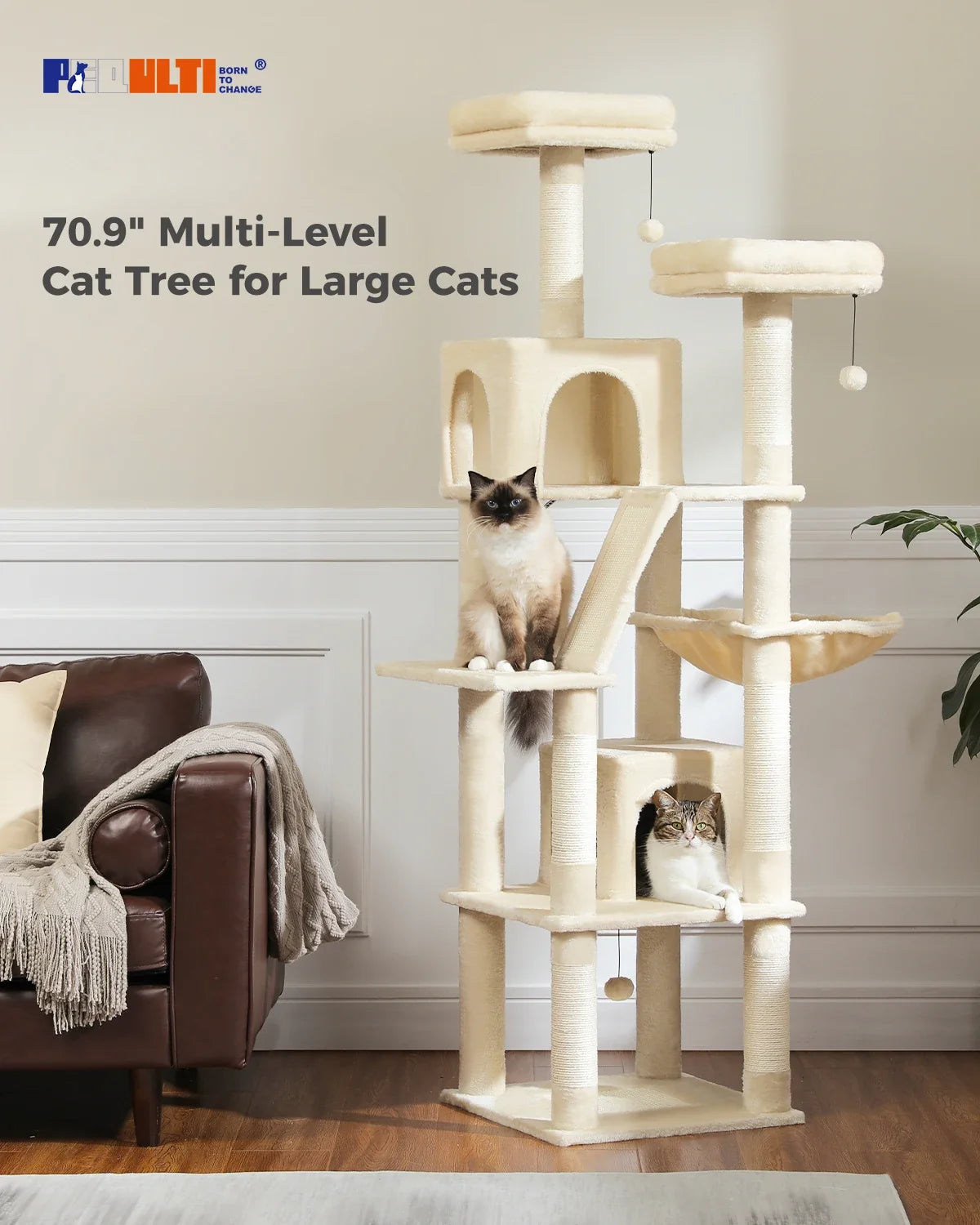 Large Multi-Level Cat Tree Tower for Indoor Cats