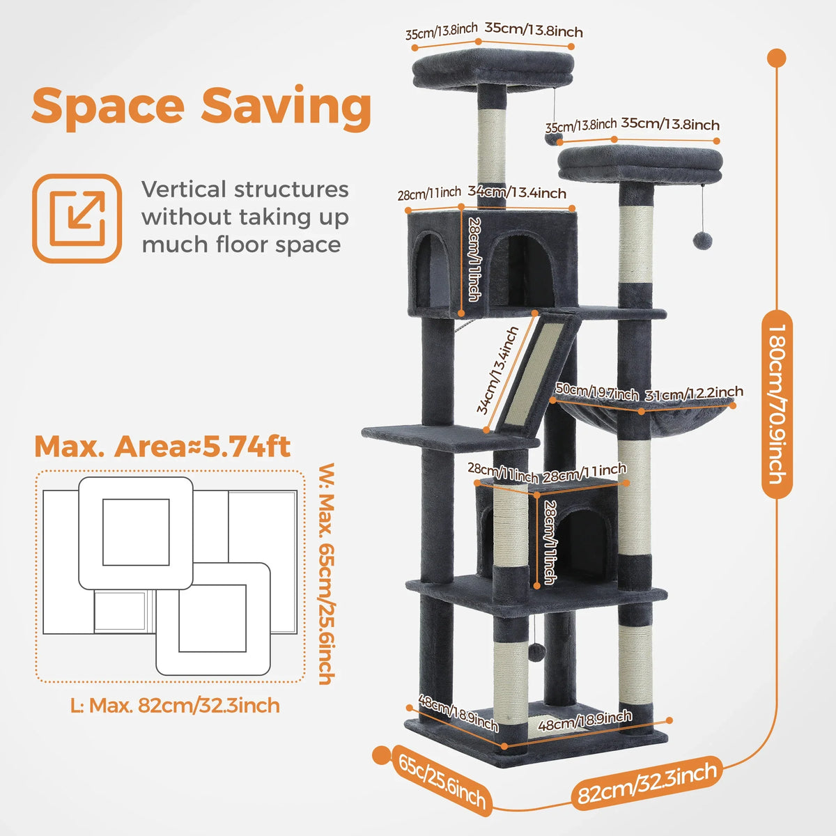 Large Multi-Level Cat Tree Tower for Indoor Cats