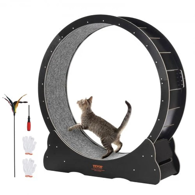 Wooden Cat Exercise Wheel – 43 In. Indoor Cat Treadmill