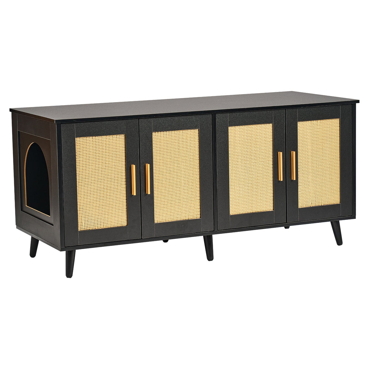 Hidden Litter Box Enclosure for 2 Cats – Wooden Cat Furniture