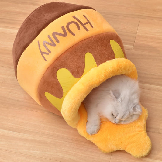 Honey Pot Cat Cave Bed - Cozy Hideaway