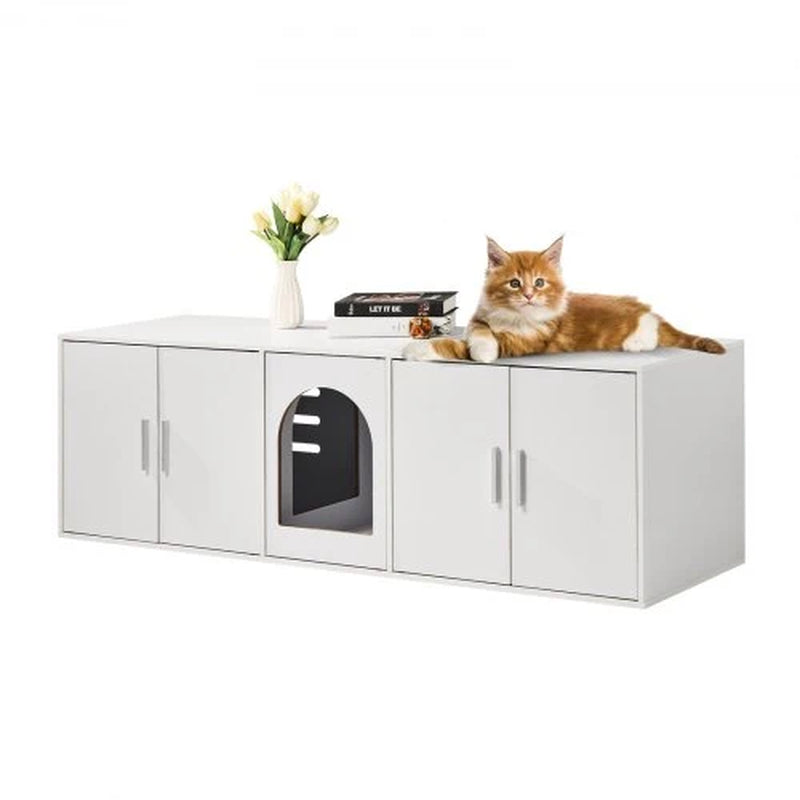 Hidden Litter Box Enclosure – Wooden Cat Furniture